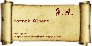 Hornok Albert névjegykártya