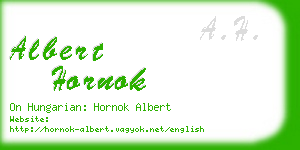 albert hornok business card